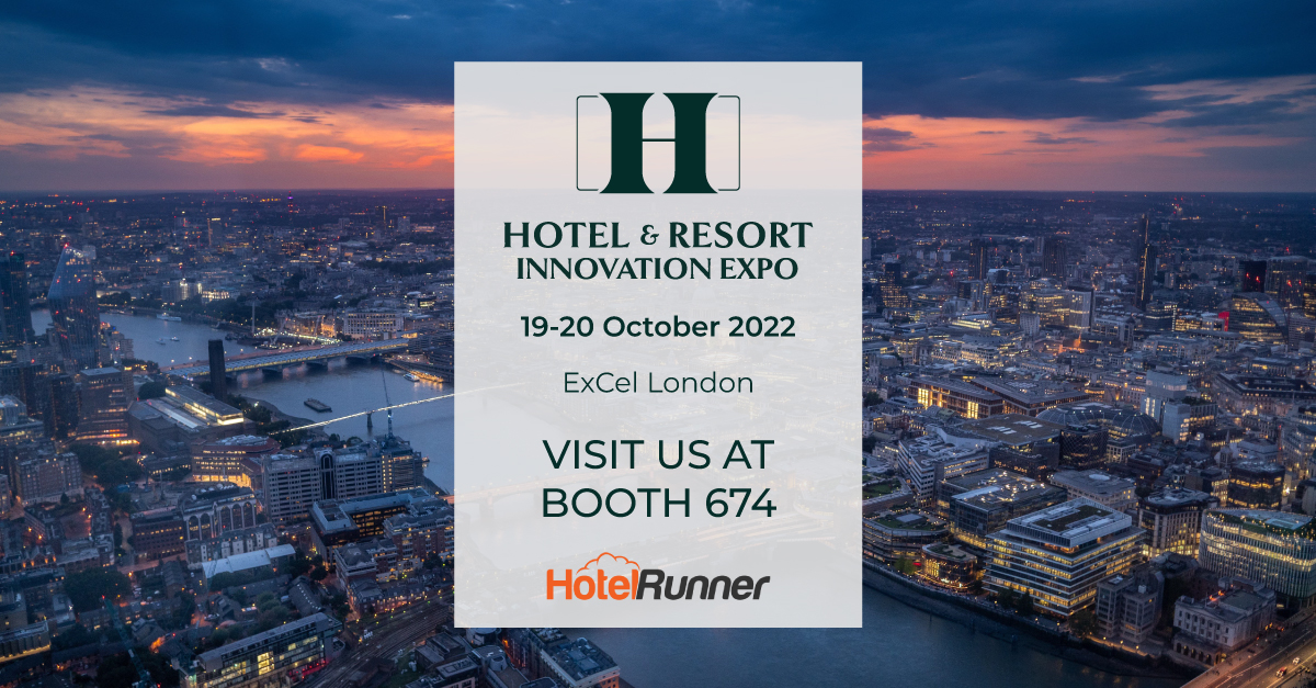 HotelRunner attends Hotel & Resort Innovation Expo London between 19 – 20 October