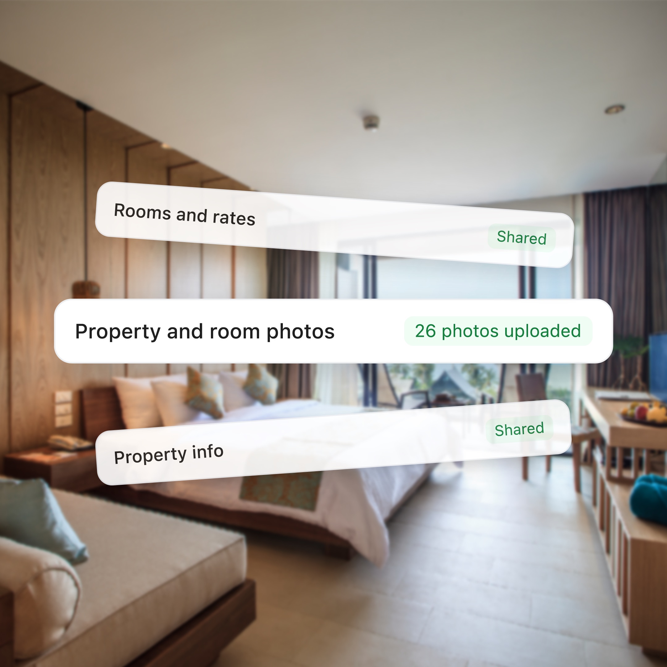 HotelRunner property listing sync: rooms and rates, property photos and property info shared with Expedia Group